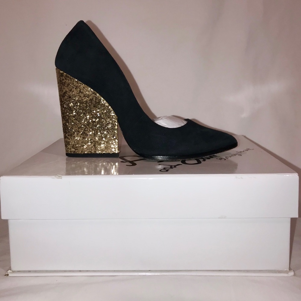 Alice & Olivia Meyer Suede Glitter Heel Pumps